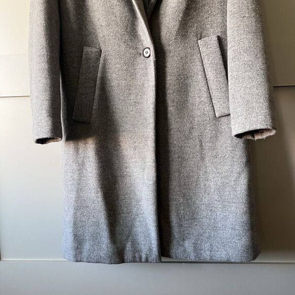 Madewell Elmcourt Blanket Long Coat Women Small Gray Wool Button Preppy Academia - Picture 5 of 14